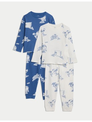 Marks & Spencer 2'li Saf Pamuklu Yaban Mersini Pijama Takımı (1-8 Yaş)