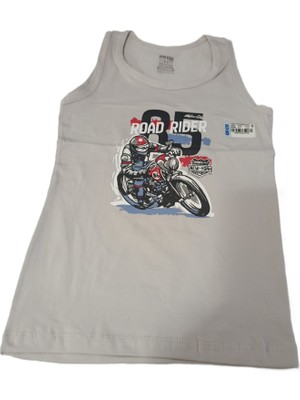 Bulut Anne ve Çocuk Erkek Çocuk Atlet %95 Pamuklu Tekli Renkli ve Baskılı Erkek Çocuk Yuvarlak Yaka Atlet