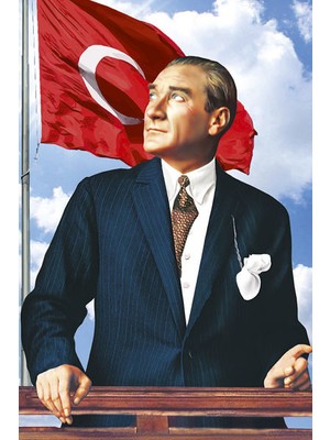 Asilmeydan Göğe Bakan Ay Yıldızlı Sivil Atatürk-Okul -Kutlama - Anı- Poster Cephe Bayrak -200x300cm -2x3metre