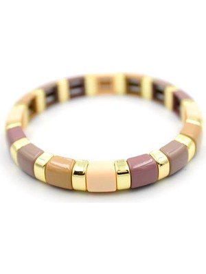 Royaleks Lastikli Porselen Bilezik - Kahverengi