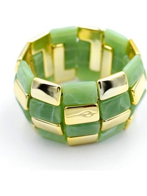 Royaleks Lastikli Taşlı Bilezik - Yeşil