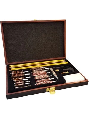 Khi-Zai -27PARÇA Ahşap Kutu Evrensel Tabanca Temizleme Seti