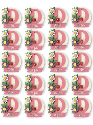 Runc Design Kişiye Özel Hediyelik Bebek Magnet Seti | Isimli Çiçekli Ahşap Dekor | 20 Parça