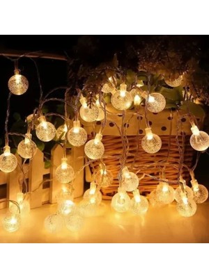 MiraLive 5m 28 LED Kristal Top Gün Işığı Şeffaf Kablo Fişli Eklemeli