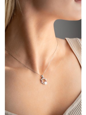 Nereze 925 Ayar Gümüş Rodyum Kaplama Manolya Çiçeği Model Bahar Çiçeği  Kolye