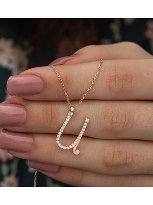 Nereze 925 Ayar Ü Harfi Kolye Kadın Gümüş Kolye