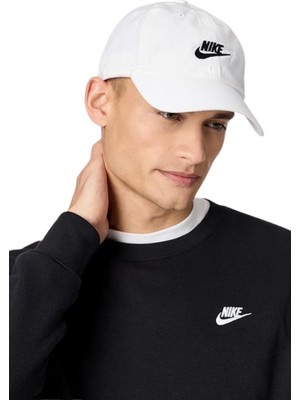 Nike Club Beyaz Şapka %100 Pamuklu Yumuşak Tasarım Günlük Kullanım İçin Uygun