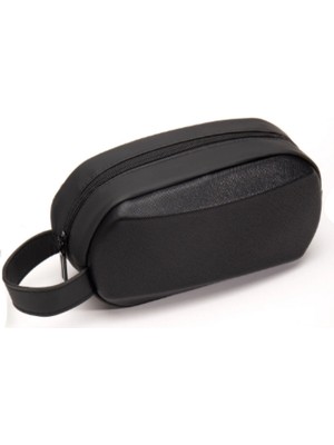 Sannora Bags Siyah Erkek Portföy Clutch Traş Kozmetik Bakım ve Günlük El Çantası