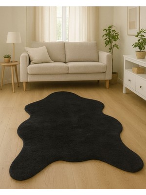 Etka Home Angora Tavşan Tüyü Antrasit Peluş Halı