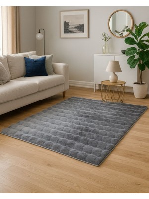 Etka Home Bubble – Antrasit Ithal Tavşan Tüyü Peluş Halı