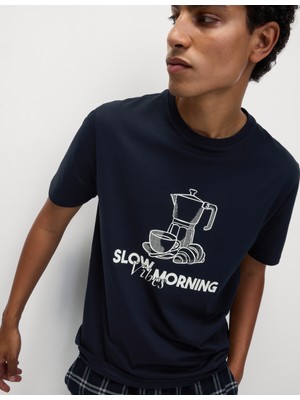 Marks & Spencer Pamuklu Grafik Baskılı Ev Giyim Üstü