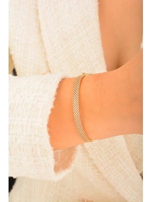 CEBECİ Cebeci 14 Ayar Taşlı Kelepçe Altın Bilezik