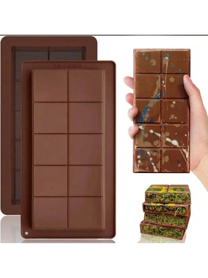 HypAirs Meşhur Dubai Çikolatası Kalıbı Silikon - Büyük Tablet Çikolata Mum Kek Kalıbı Pasta Kalıbı