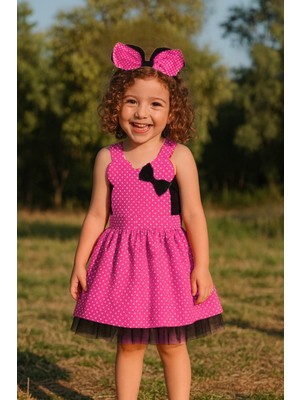 Shecco Babba Kız Çocuk Kırmızı Puantiyeli Tütü Elbise ve Taç, Doğum Günü Elbisesi 1-10 Yaş