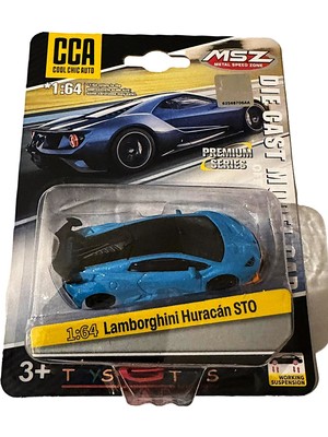 Cca Lamborghini Huracan Sto Diecast Model Araba, 1:64 Ölçek, Metal Speed Zone Premium Serisi, Mavi, Çalışan Süspansiyon, 3+ Yaş