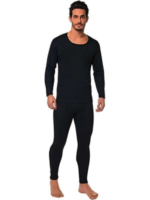 Kota Erkek Kışlık Termal Sıcak Tutan Tayt ve Fanila Takım 2'li Set Siyah