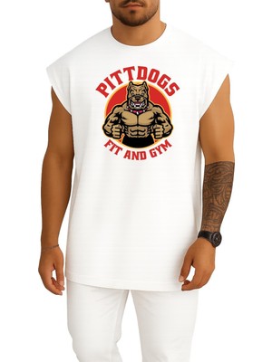 Bahriyeli Collection Oversize Pıttdogs Fit And Gym Göğüs ve Sırt Baskılı Atlet