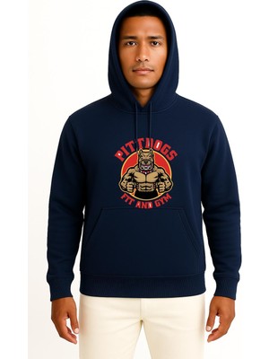Bahriyeli Collection Kapüşonlu Pıttdogs Fit And Gym Göğüs ve Sırt Baskılı Unisex Sweatshirt