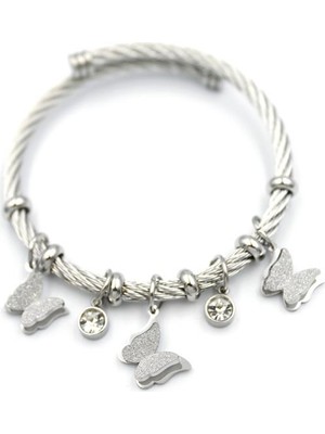 Kelebek Charm Bilezik - Gümüş