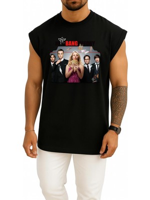 Bahriyeli Collection Oversize The Big Bang Theory Göğüs Baskılı Atlet