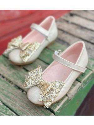 Surpie Shoes Kız Çocuk Ortopedik Pullu Fiyonk Detaylı Babet, Çocuk Ortopedik Babet