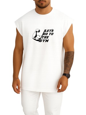 Bahriyeli Collection Oversize Lets Go To The Gym Göğüs Baskılı Atlet