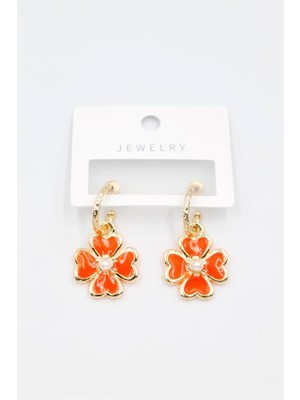 Çiçek Küpe - Turuncu