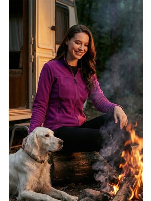 Lela Slim Fit Anti-Pilling Tüylenme Yapmayan Fermuarlı Cepli Polar Hırka Bayan POLAR 5907002