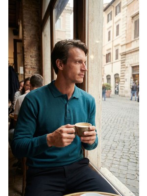 Buratti Pamuk Karışımlı Regular Fit Polo Yaka Kazak Erkek Kazak 456223