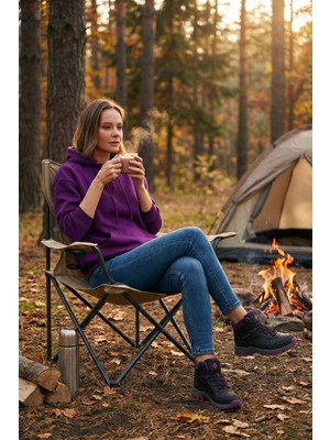 Lela Regular Fit Pamuklu Kapüşonlu Yaka Şardonlu Kışlık Sweat Kadın Sweat 5863854