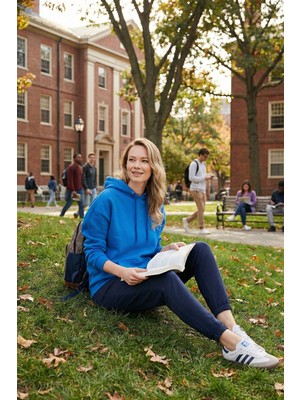 Lela Regular Fit Pamuklu Kapüşonlu Yaka Şardonlu Kışlık Sweat Kadın Sweat 5863854