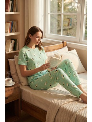 Lela Regular Fit Kısa Kollu Pijama Takımı Bayan Pijama Takımı 65740104