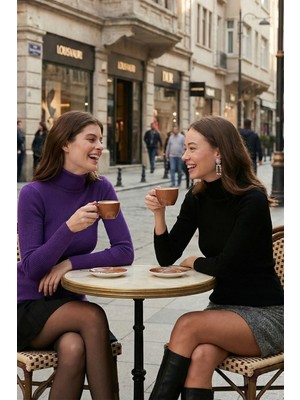 Lela Fitilli Regular Fit Balıkçı Yaka Soft Akrilik 2'li Paket Kazak Bayan Kazak 4614102S2