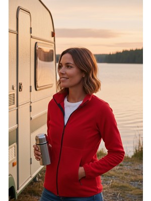 Lela Slim Fit Fermuarlı Polar Hırka Bayan Hırka 5907012