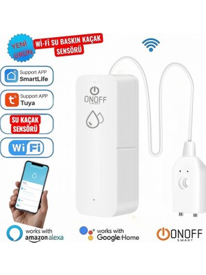 Tuyam smart Wifi Destekli Akıllı Kaçak Su Sensörü + 2 Pil