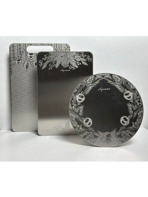 SHG HOME Shghome Yeni Yıl Temalı Kesme Tahtası ve Sunum Tabağı Hediye Seti