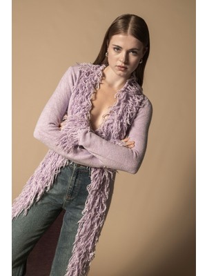 Nisan Triko Püsküllü Uzun Hırka