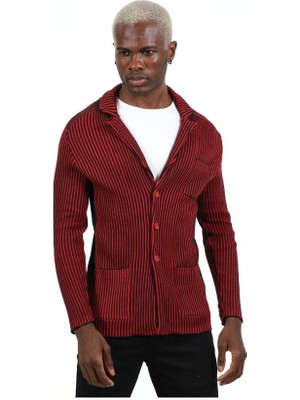 Elku Moda Erkek Slim Fit Italyan Yaka Örme Kışlık Hırka Gömlek Düğme Kapamalı Dar Kesim