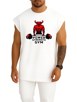 Bahriyeli Collection Oversize Power Strength Göğüs ve Sırt Baskılı Atlet