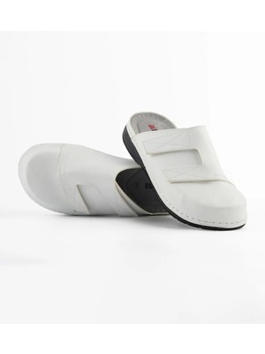 Dr. Klompa Erkek Sabo - Beyaz  - Konfor Destekli Yapı Şık Tasarım Yumuşak Taban Günlük Kullanıma Uygun