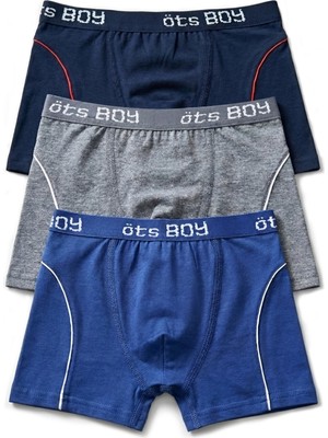 Öts Erkek Çocuk Boxer 3'lü Baskılı (%96 Pamuk - %4 Elastan)