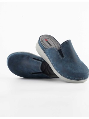 Dr. Klompa Kadın Terlik Lacivert Mikanos Ortopedik Sabo Terlik