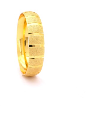 Ferizz Altın Kaplama Simli Kalın Çizgili 1.5 cm Bilezik BLZ-3138