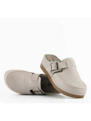 Dr. Klompa Kadın Sabo - Bej Mozaik - Konfor Destekli Yapı Şık Tasarım Yumuşak Taban Günlük Kullanıma Uygun