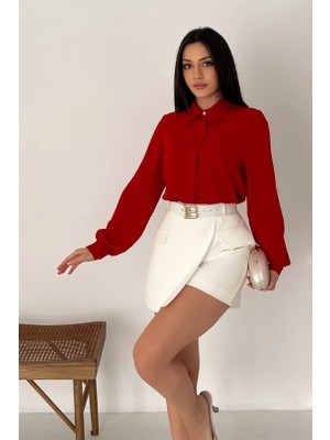 Vuntal Gizli Düğmeli Ince Detay Gömlek