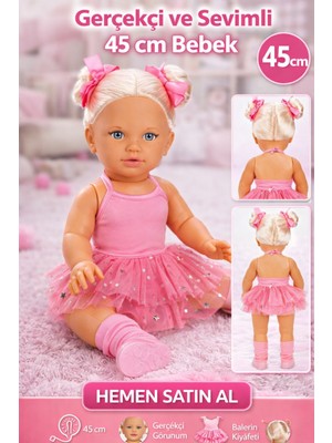KoseToys Kız Bebek Büyük Boy Balerin Et Bebek -- 45 cm Pembe