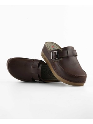 Dr. Klompa Kadın Sabo - Kahverengi Terlik - Konfor Destekli Yapı Yumuşak Taban Günlük Kullanıma Uygun