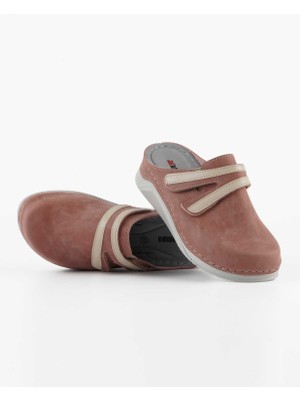 Dr. Klompa Kadın Sabo - Pudra Terlik - Konfor Destekli Yapı Yumuşak Taban Günlük Kullanıma Uygun