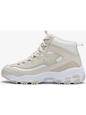 Skechers D'lites-Comft Times Memory Foam Leather Womens Sneaker Hafızalı Taban Hakiki Deri Bilekli Kadın Günlük Spor Ayakkabı Krem