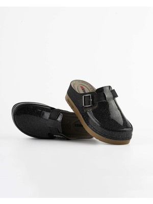 Dr. Klompa Kadın Sabo - Siyah - Konfor Destekli Yapı Şık Tasarım Yumuşak Taban Günlük Kullanıma Uygun